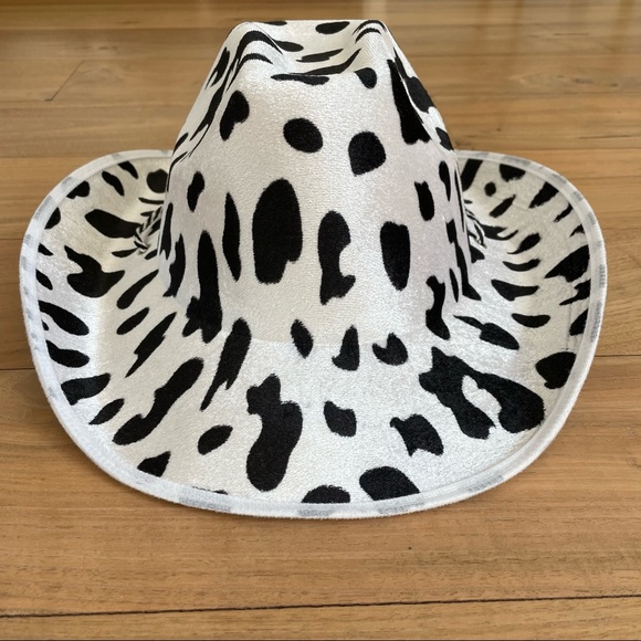 Accessories | Cow Print Cowgirl Hat With Adjustable Strap | Poshmark